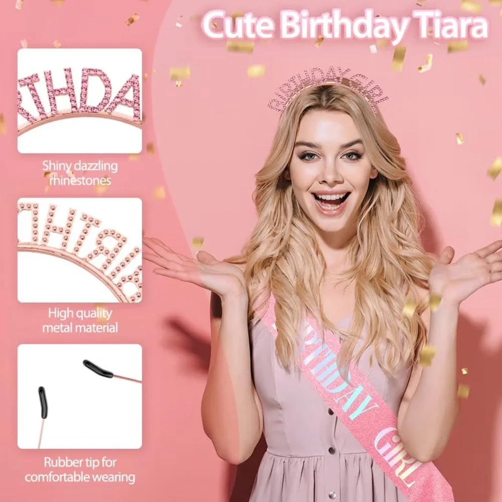 10th Birthday Girl Tiara Sash Shirt Party Outfit Favors NWT Bundle